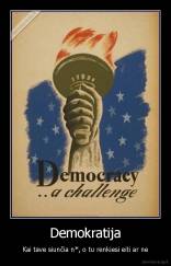 Demokratija - Kai tave siunčia n*, o tu renkiesi eiti ar ne