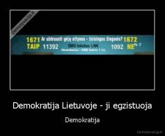 Demokratija Lietuvoje - ji egzistuoja - Demokratija