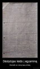 Dėstytojas leido į egzaminą - Atsinešti po vieną lapą užrašų