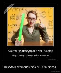 Dėstytojo skambutis mokiniui 12h dienos: - 