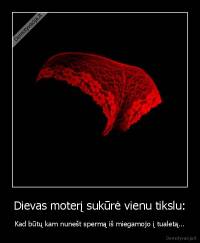 Dievas moterį sukūrė vienu tikslu: - Kad būtų kam nunešt spermą iš miegamojo į tualetą...