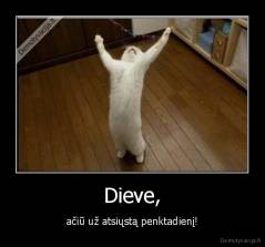 Dieve, - ačiū už atsiųstą penktadienį!