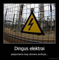 Dingus elektrai - pasijuntame kaip akmens amžiuje...