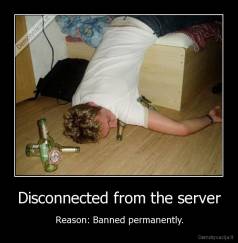 Disconnected from the server - Reason: Banned permanently.
