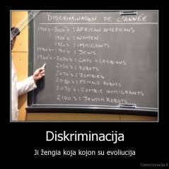 Diskriminacija - Ji žengia koja kojon su evoliucija
