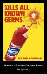 Domestos nužudo visus žinomus mikrobus - kiek jų žinote ?
