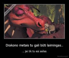 Drakono metais tu gali būti laimingas.. - .. jei tik tu esi asilas