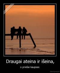 Draugai ateina ir išeina, - o priešai kaupiasi.