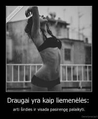Draugai yra kaip liemenėlės:  - arti širdies ir visada pasirengę palaikyti.