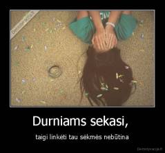 Durniams sekasi,  - taigi linkėti tau sėkmės nebūtina