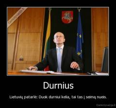 Durnius - Lietuvių patarlė: Duok durniui kelia, tai tas į seimą nueis.