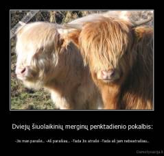 Dviejų šiuolaikinių merginų penktadienio pokalbis: - -Jis man parašė... -Aš parašiau... -Tada Jis atrašė -Tada aš jam nebeatrašiau...