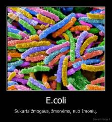 E.coli - Sukurta žmogaus, žmonėms, nuo žmonių.