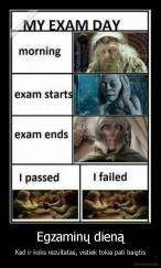 Egzaminų dieną - Kad ir koks rezultatas, vistiek tokia pati baigtis