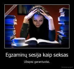 Egzaminų sesija kaip seksas - Užsipisi garantuotai.