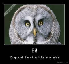 Ei! - Ko spoksai , kas aš tau koks nenormalus