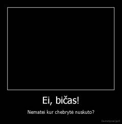 Ei, bičas! - Nematei kur chebrytė nuskuto?