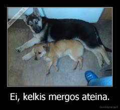 Ei, kelkis mergos ateina. - 