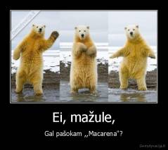 Ei, mažule, - Gal pašokam ,,Macarena"?