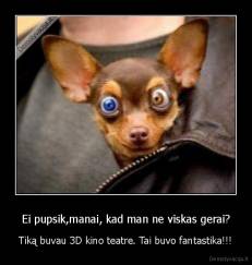 Ei pupsik,manai, kad man ne viskas gerai? - Tiką buvau 3D kino teatre. Tai buvo fantastika!!!