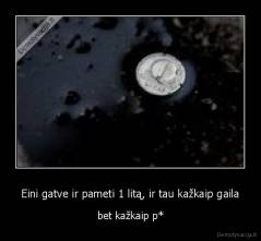 Eini gatve ir pameti 1 litą, ir tau kažkaip gaila - bet kažkaip p*