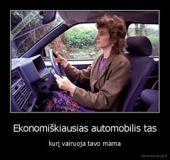 Ekonomiškiausias automobilis tas - kurį vairuoja tavo mama