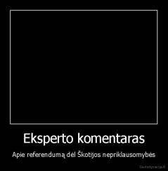 Eksperto komentaras - Apie referendumą dėl Škotijos nepriklausomybės