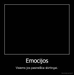 Emocijos - Visiems jos pasireiškia skirtingai.
