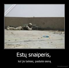 Estų snaiperis,  - kol jis taikėsi, pastatė sieną