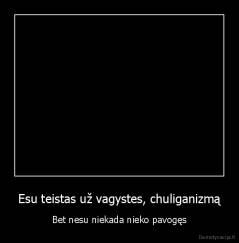 Esu teistas už vagystes, chuliganizmą - Bet nesu niekada nieko pavogęs