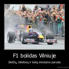 F1 bolidas Vilniuje - Skėčių, telefonų ir batų mindymo paroda