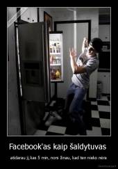 Facebook'as kaip šaldytuvas  -  atidarau jį kas 5 min, nors žinau, kad ten nieko nėra 