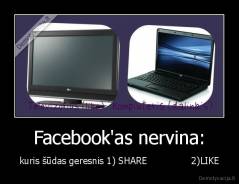 Facebook'as nervina: - kuris šūdas geresnis 1) SHARE               2)LIKE