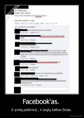 Facebook'as.  - Ir protą patikrinsi , ir anglų kalbos žinias. 