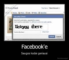 Facebook'e - Saugos kodai geriausi