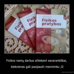Fizikos namų darbus atliekant savarankiškai,  - kiekvienas gali pasijausti menininku ;D