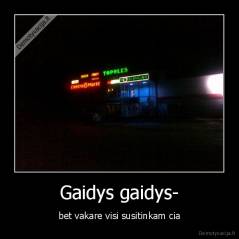 Gaidys gaidys- - bet vakare visi susitinkam cia
