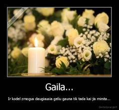 Gaila... - Ir kodel zmogus daugiausia geliu gauna tik tada kai jis mirsta...