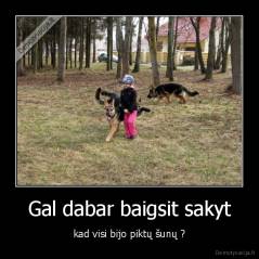 Gal dabar baigsit sakyt - kad visi bijo piktų šunų ?