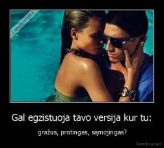 Gal egzistuoja tavo versija kur tu: -  gražus, protingas, sąmojingas?