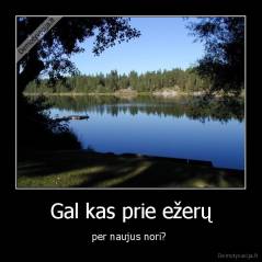 Gal kas prie ežerų - per naujus nori? 