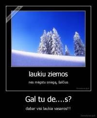 Gal tu de....s? - dabar visi laukia vasaros!!!