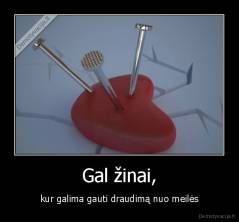 Gal žinai, - kur galima gauti draudimą nuo meilės