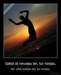 Galbūt aš nenuėjau ten, kur norėjau, - bet  užtat sustojau ten, kur norėjau.