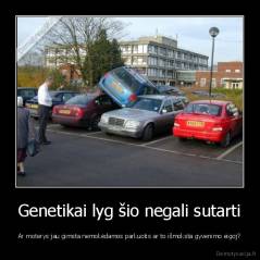 Genetikai lyg šio negali sutarti - Ar moterys jau gimsta nemokėdamos parkuotis ar to išmoksta gyvenimo eigoj?