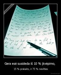 Gera esė susideda iš 10 % įkvėpimo,  -  15 % prakaito, ir 75 % nevilties