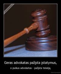 Geras advokatas pažįsta įstatymus, - o puikus advokatas - pažįsta teisėją.
