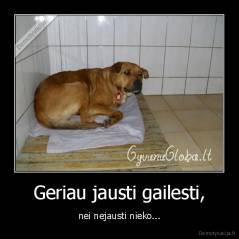 Geriau jausti gailesti, - nei nejausti nieko...