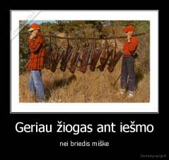 Geriau žiogas ant iešmo - nei briedis miške