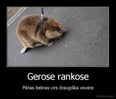 Gerose rankose - Piktas bebras virs draugiška vovere